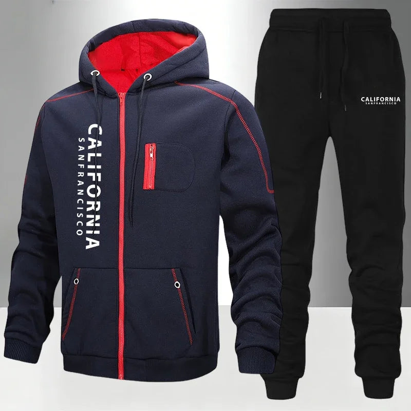 Men's Tracksuit Casual Hoodie Zipper Sweatshirts Coat Outdoors Sports