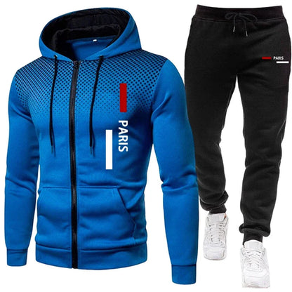 Men's Tracksuit Casual Zip Dot Hooded Sweatshirts Coat Outdoors Sports