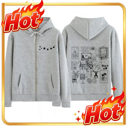 QUEVED0 EL BAIFO Album 2026 Tour Print Zipper Sweatshirts Men Women