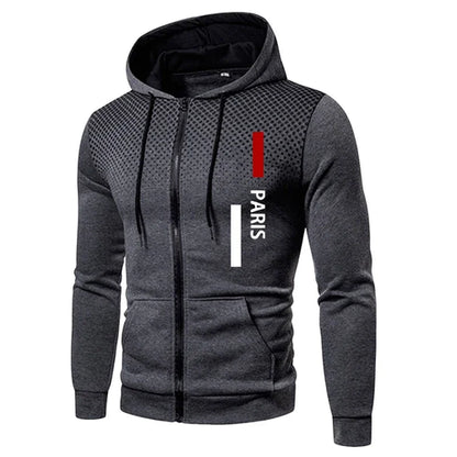 Men's Tracksuit Casual Zip Dot Hooded Sweatshirts Coat Outdoors Sports