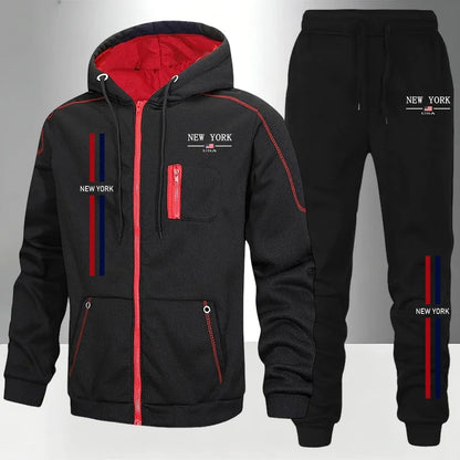Men's Set/Coat/Pants Autumn Winter Sportswear 2026 New Arrival Zipper