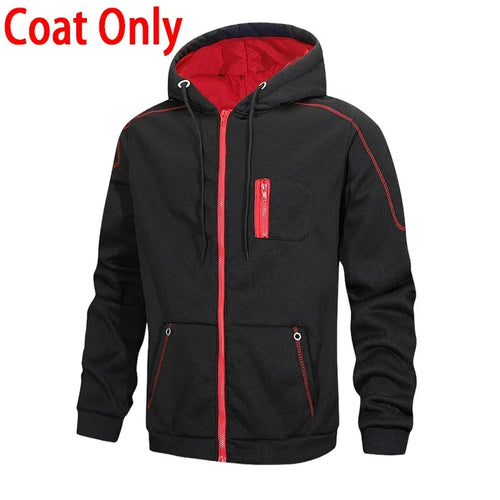 Hot Sales Men's Tracksuit Casual Hooded Zip Sweatshirts Coat Outdoors
