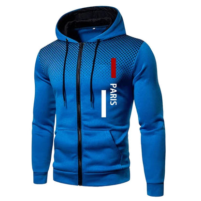 Men's Tracksuit Casual Zip Dot Hooded Sweatshirts Coat Outdoors Sports