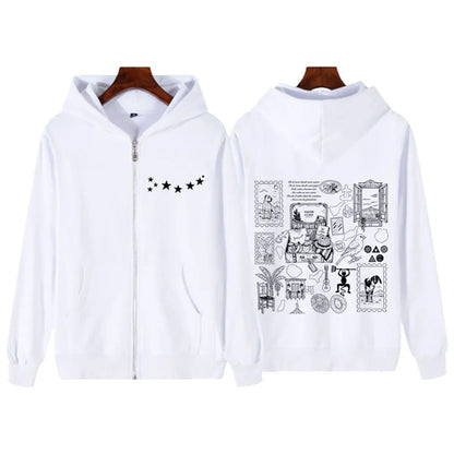 QUEVED0 EL BAIFO Album 2026 Tour Print Zipper Sweatshirts Men Women