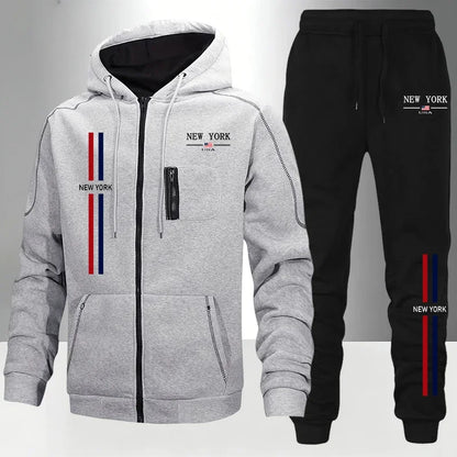 Men's Set/Coat/Pants Autumn Winter Sportswear 2026 New Arrival Zipper