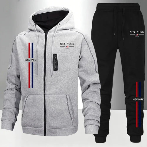 Men's Set/Coat/Pants Autumn Winter Sportswear 2026 New Arrival Zipper