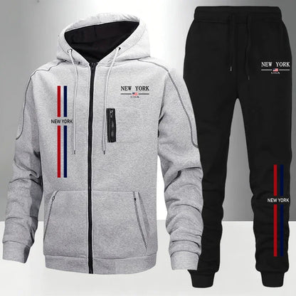 Men's Set/Coat/Pants Autumn Winter Sportswear 2026 New Arrival Zipper
