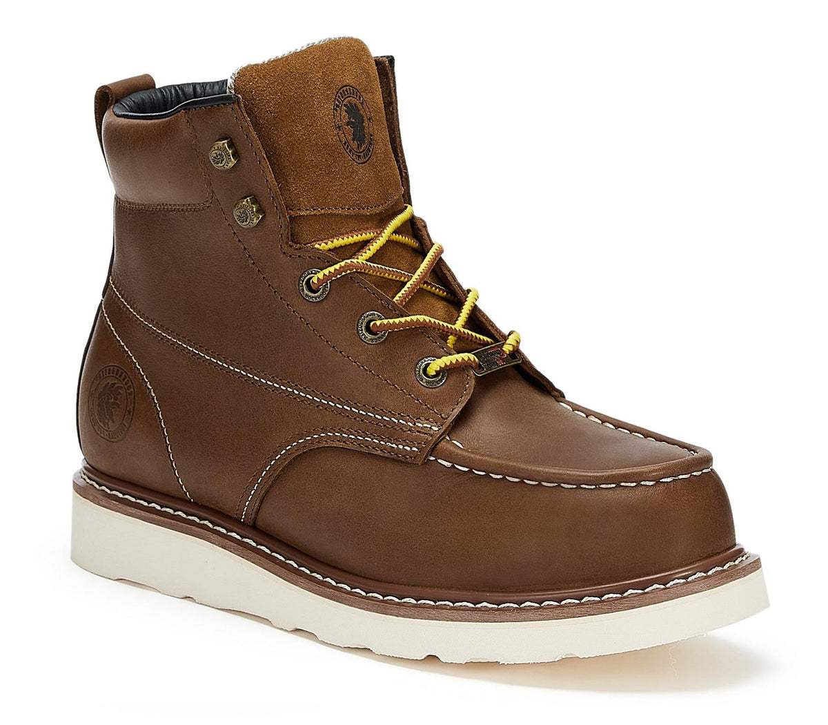 ROCKROOSTER Edgewood Men's 6 inch Brown steel toe waterproof wedge