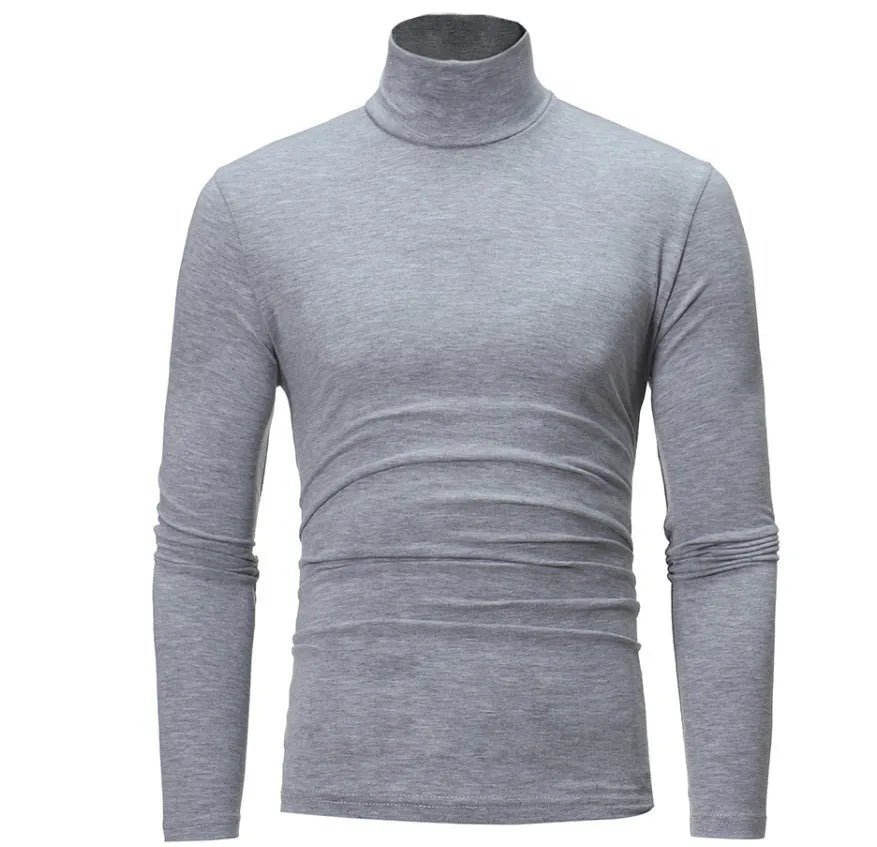Men's Thermal Underwear in Turtleneck Lapel Autumn Thin Modal Autumn  Winter Male Long-sleeved Base Shirt Single Slim-fit Top