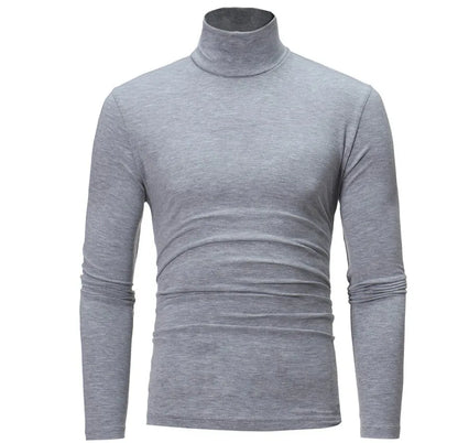 Men's Thermal Underwear in Turtleneck Lapel Autumn Thin Modal Autumn  Winter Male Long-sleeved Base Shirt Single Slim-fit Top