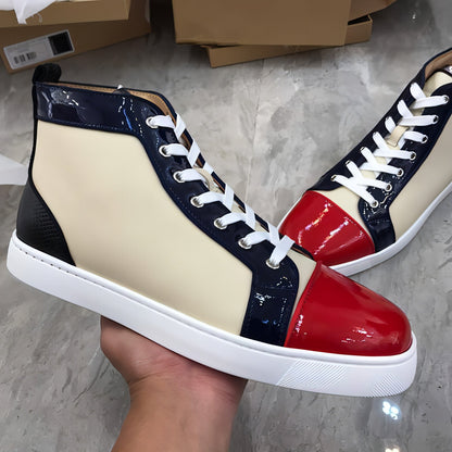 Men's High Top Casual Board Shoes Crocodile Pattern Sports Leather
