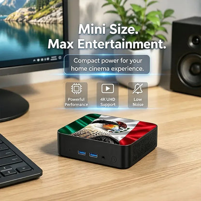 Powerful Portable Gaming Mini PC New Mexico Brazil Flag Core i3 6100 16GB 2TB M.2 SSD Win11 4K@60Hz HD