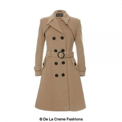 Faux Wool Blend Double Breasted Coat (1201)
