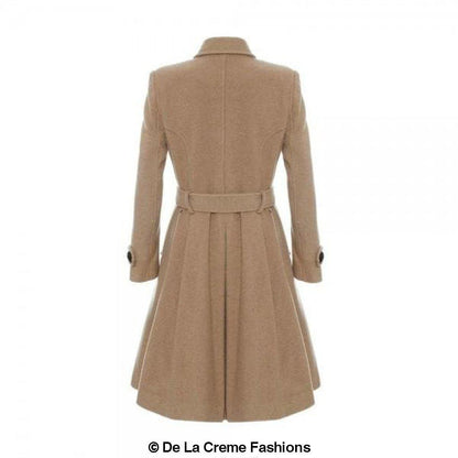 Faux Wool Blend Double Breasted Coat (1201)