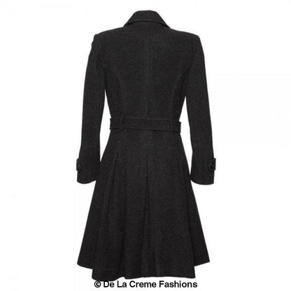 Faux Wool Blend Double Breasted Coat (1201)