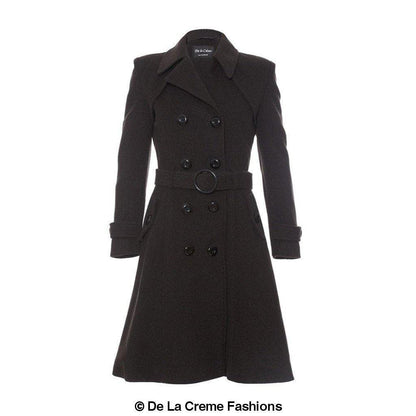 Faux Wool Blend Double Breasted Coat (1201)