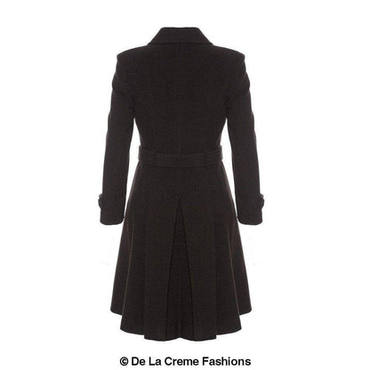 Faux Wool Blend Double Breasted Coat (1201)