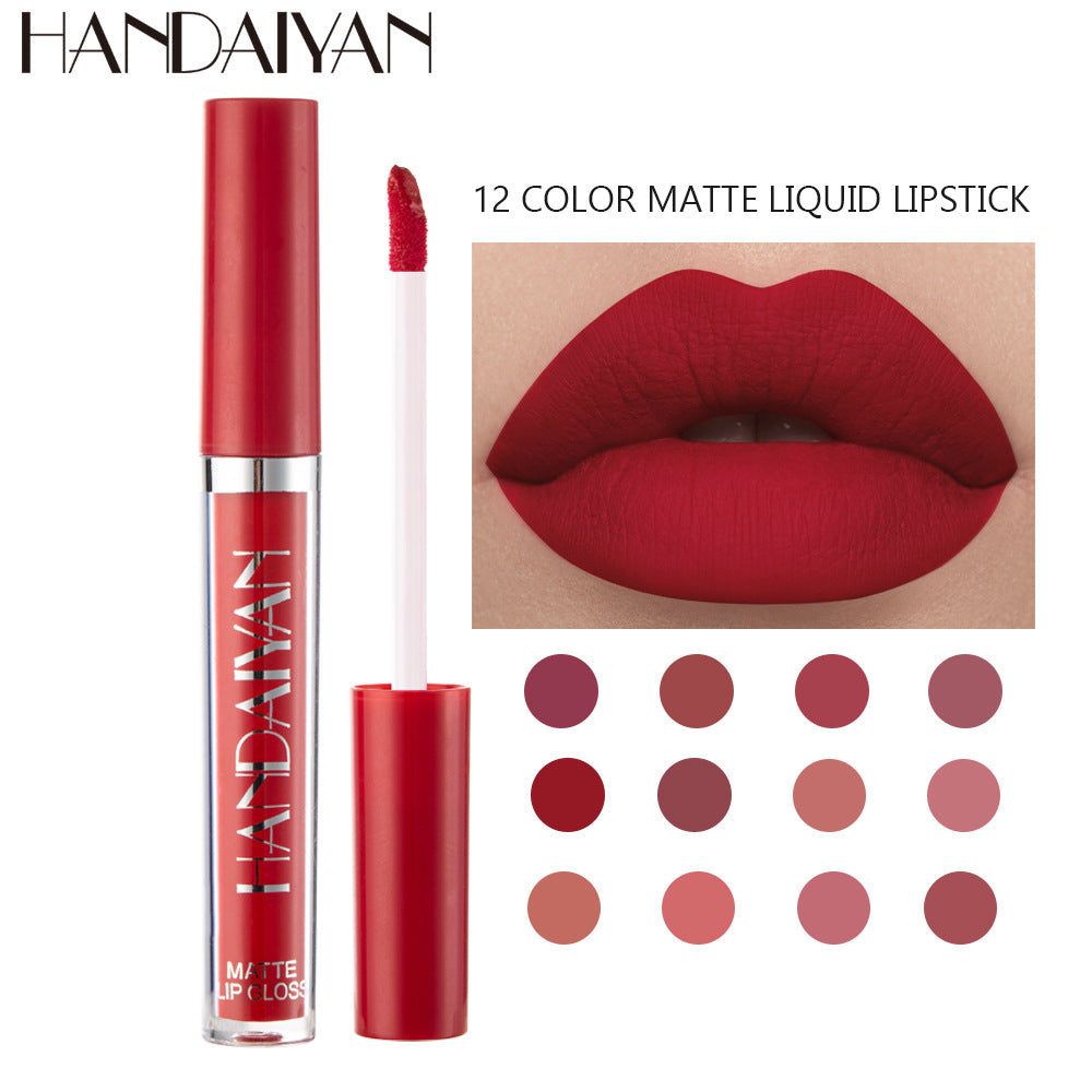 12-Color Matte Lip Glaze Liquid Lipstick