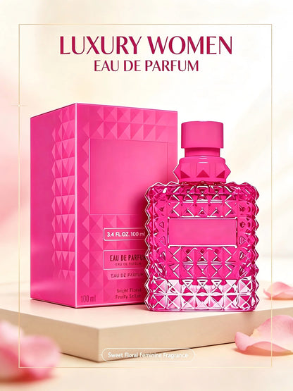 Women Eau de Parfum Perfume 100ml 3.4 fl.oz Luxury Sweet Floral Fragrance Long Lasting Feminine Signature Perfume Spray Romantic Daily Wear Date Night Wedding Party Fall Fashion Back to School Halloween Christmas Valentine's Day Gift For Her
