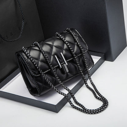 Tweed Quilted Chain Crossbody Bag