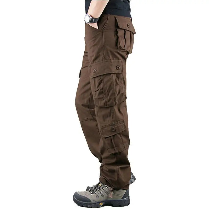 Men's Tactical Camouflage Overalls High-Quality Cotton Multi-Pocket Trousers Sports Training Casual Work Pants