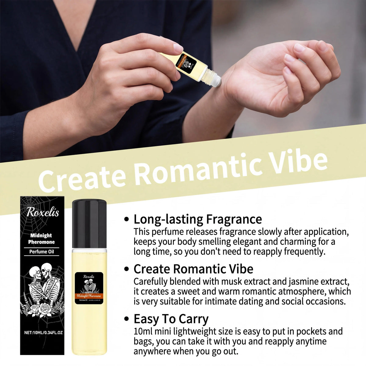 Halloween Perfume Roller Classic Cologne Long-Lasting Floral Musk Fragrance High Quality Scent Midnight Fantasy Gentle Charming Eau De Parfum