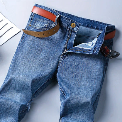 2026 New Style Business Men's Jeans Casual Straight Stretch Fashion Classic Blue Black Work Pant Denim Trousers Male Clothing