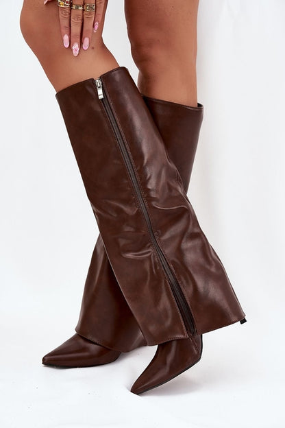 Stylish Brown Leather Over-The Knee Boots