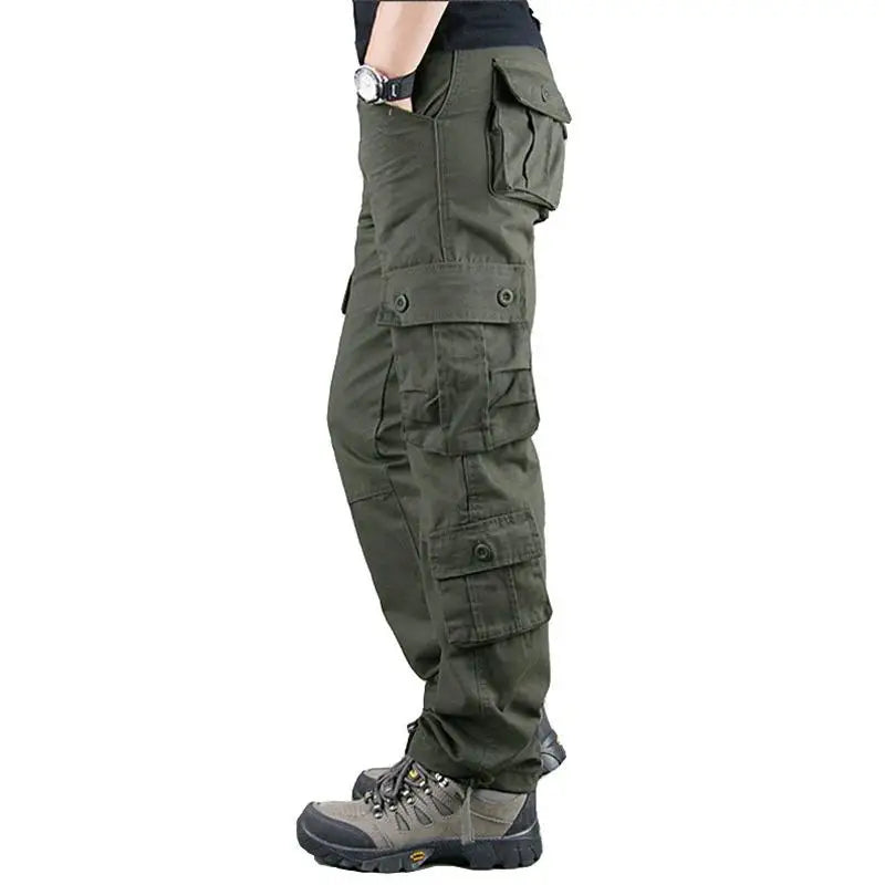 Men's Tactical Camouflage Overalls High-Quality Cotton Multi-Pocket Trousers Sports Training Casual Work Pants