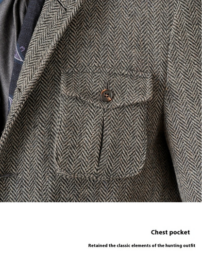 UrbanHaven™ – Men's Collar Safari Jacket for Business & Commute
