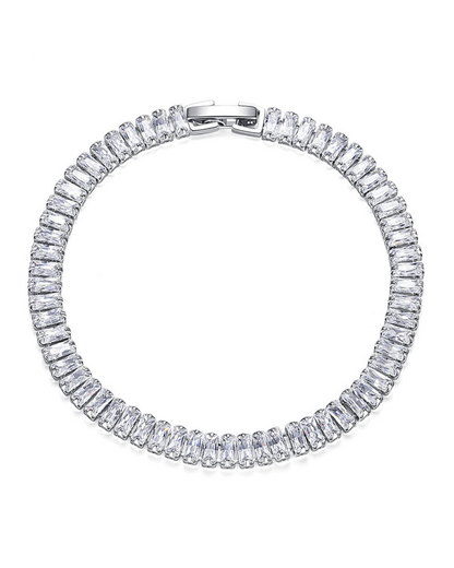 Icy Tennis Bracelet 925 Sterling Silver & 18 Karats Gold Plated.
