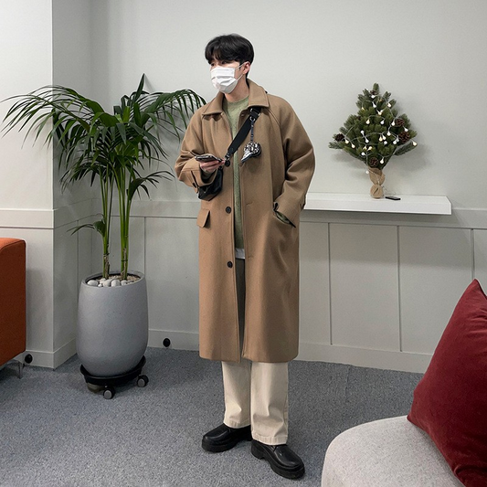 WoolElite™ Men's Long Coat – Autumn & Winter Classic