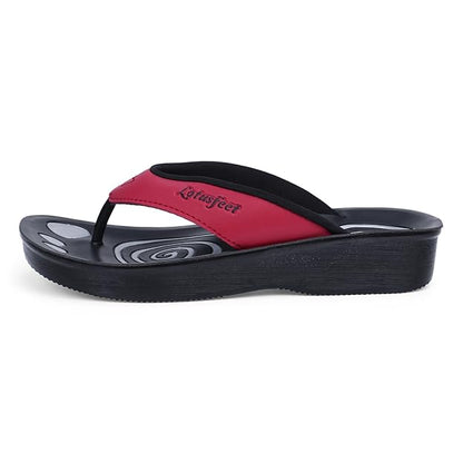 Lotufeet Red Chappal For Women LF0801