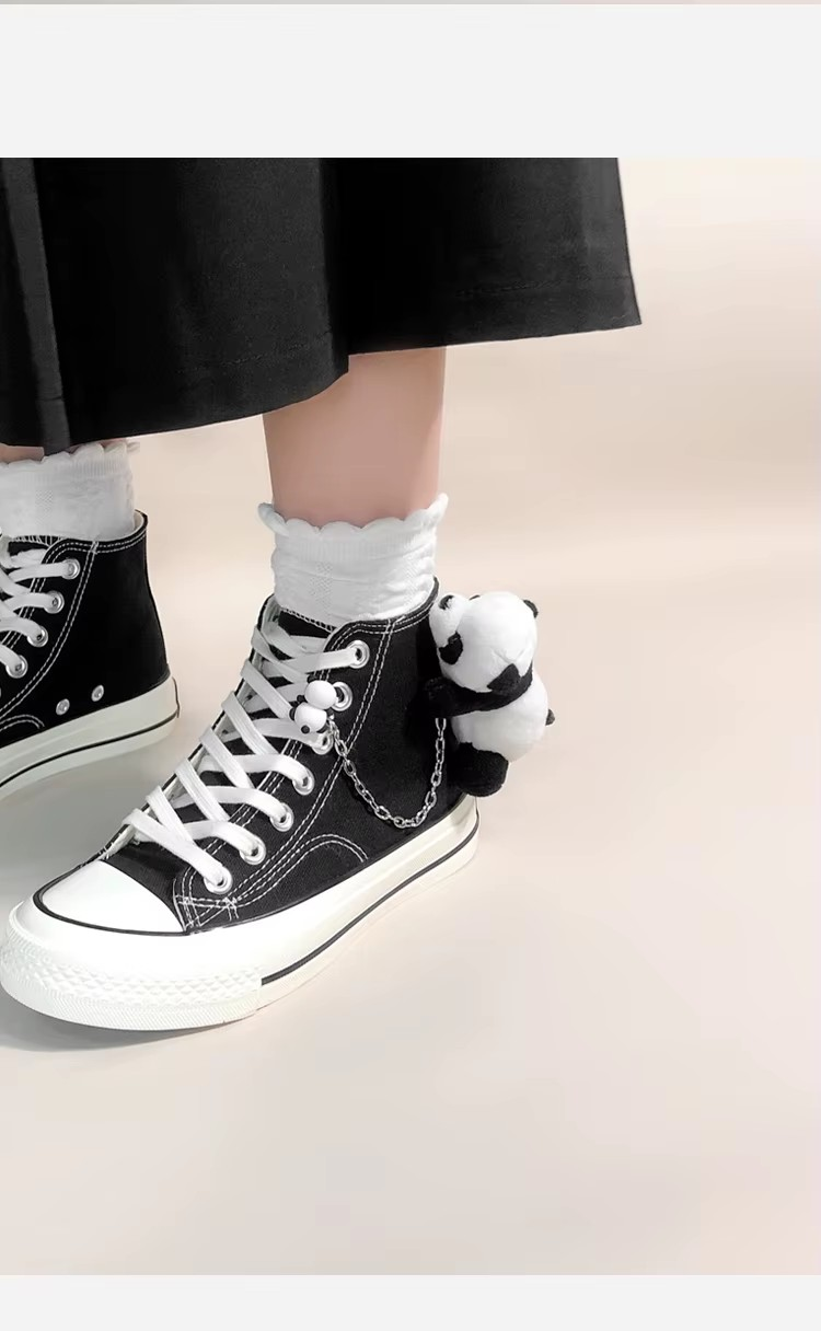 PandaX™ – High Top Canvas Sneakers with Plush Panda