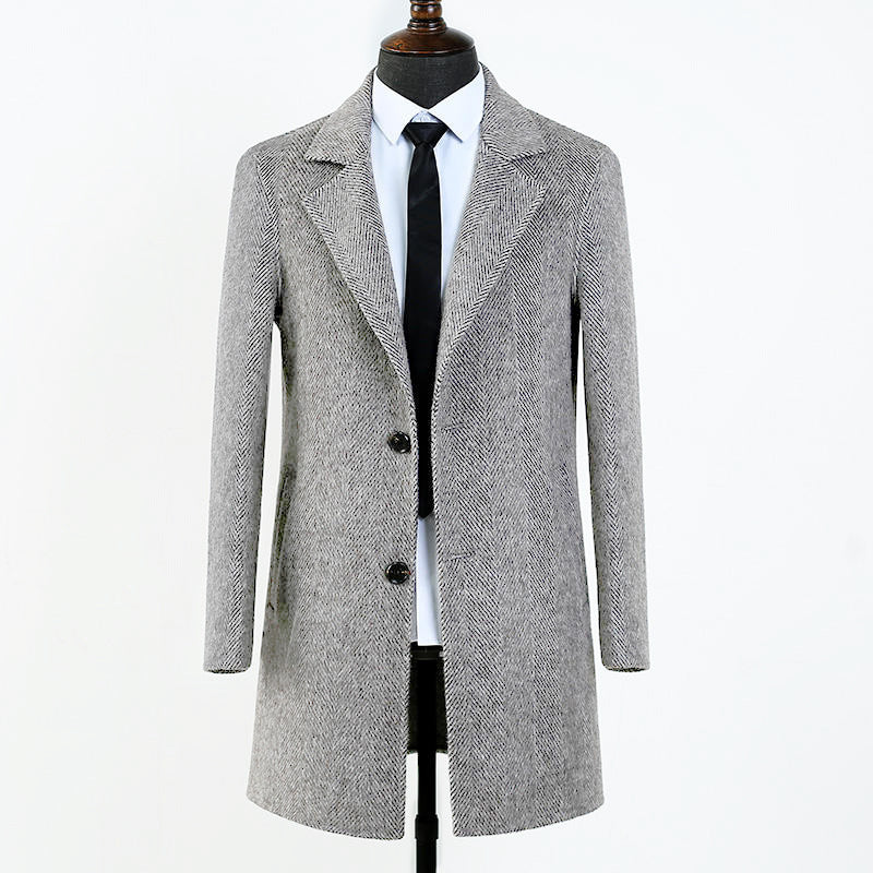 MetroElite™ Men's Wool Coat – Premium Herringbone Winter Edition