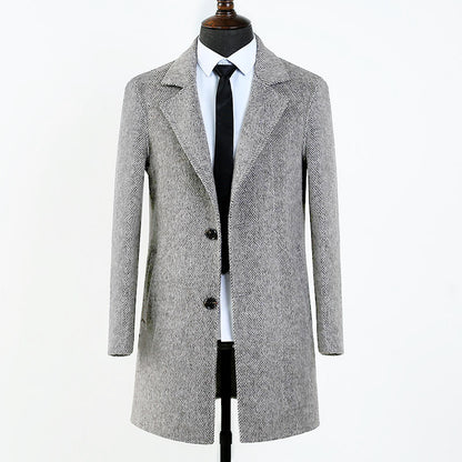 MetroElite™ Men's Wool Coat – Premium Herringbone Winter Edition