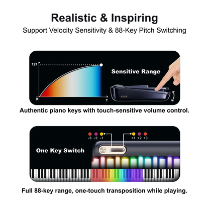PopuPiano Smart Portable MIDI Keyboard Smart Piano