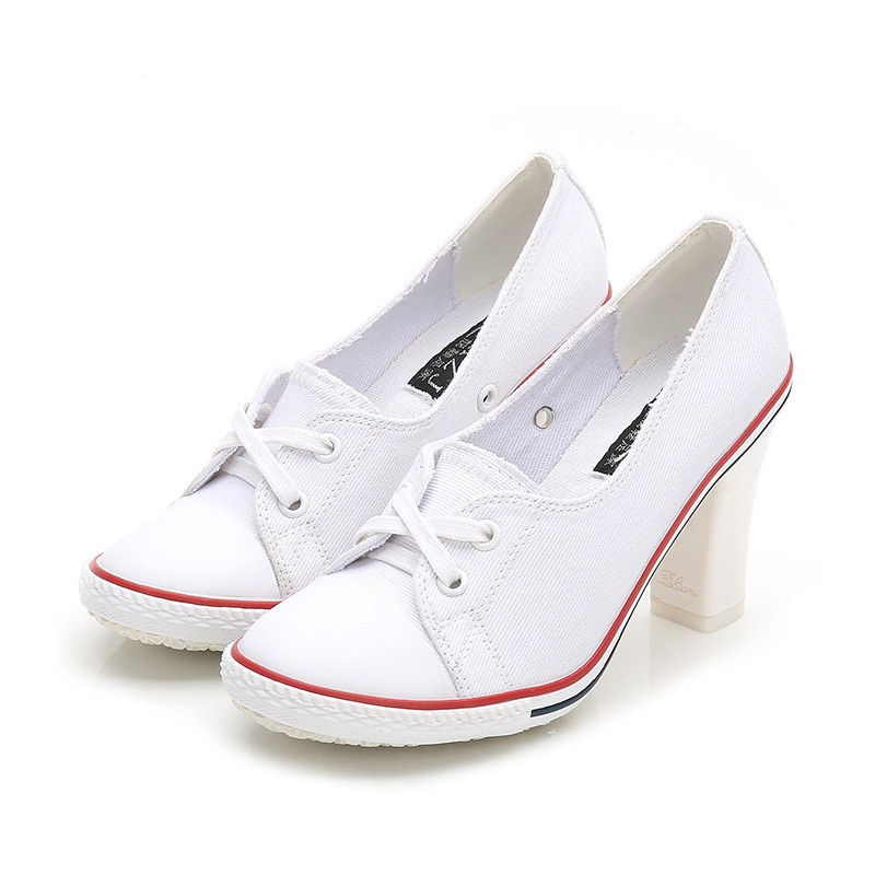 SeoulLift™ – Korean Canvas High-Sole Sneakers (Women)