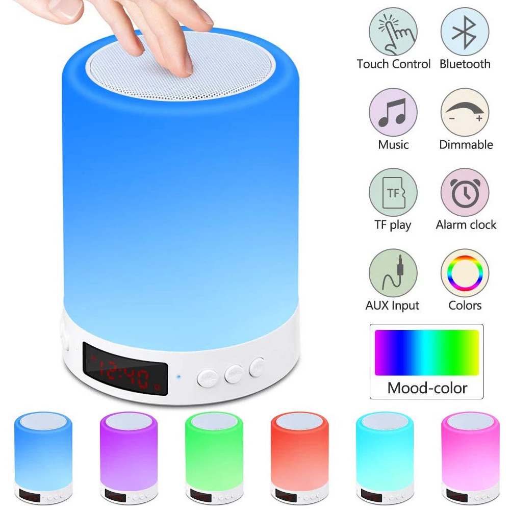 LED Touch Lamp Night Light Wireless Bluetooth Speaker