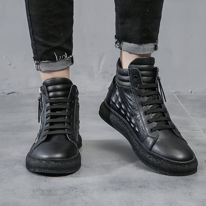 UrbanCore™ – Men’s High-Top Leather Street Sneakers