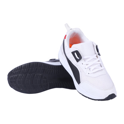Men Lace Up Running Shoes, White (Size-6 UK)