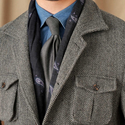UrbanHaven™ – Men's Collar Safari Jacket for Business & Commute