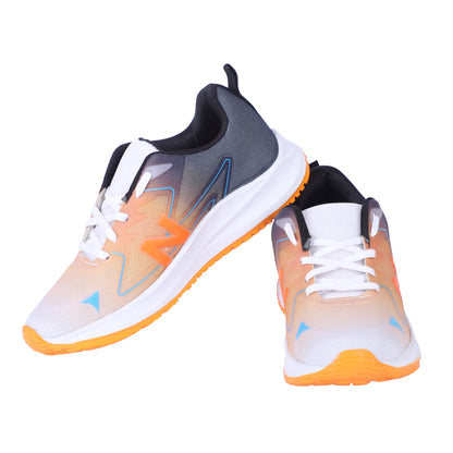 Men Lace Up Running Shoes, Orange (Size-9 UK)