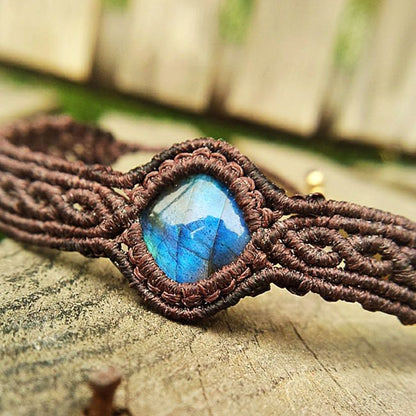 Braided Moonlight Labradorite Bracelet