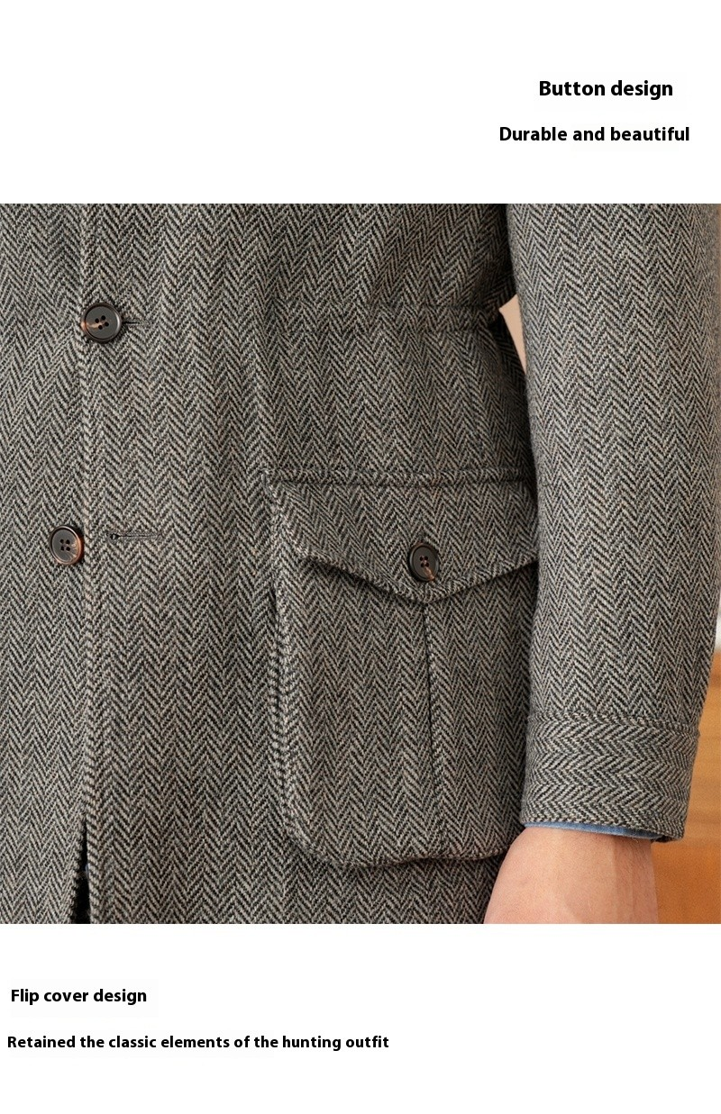 UrbanHaven™ – Men's Collar Safari Jacket for Business & Commute
