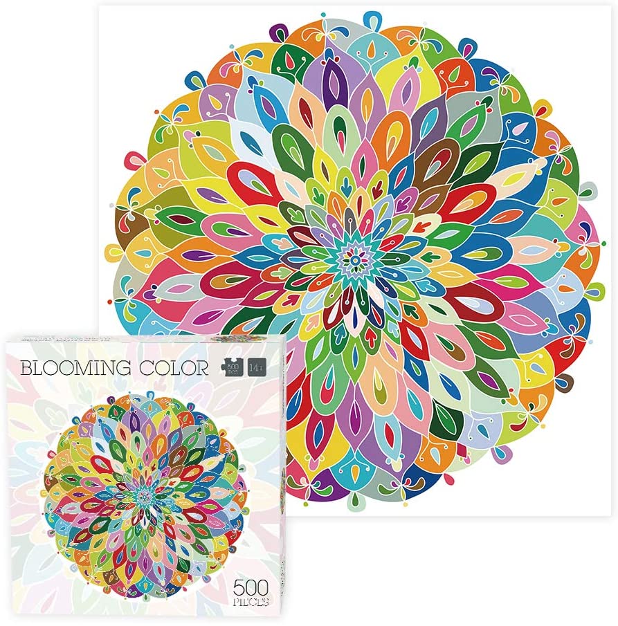 500 Pieces Blooming Color Puzzles for Adults Kids
