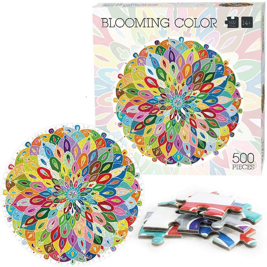 500 Pieces Blooming Color Puzzles for Adults Kids