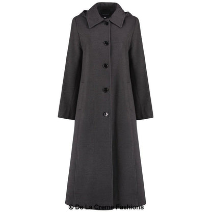 Faux Wool Longline Hooded Winter Coat