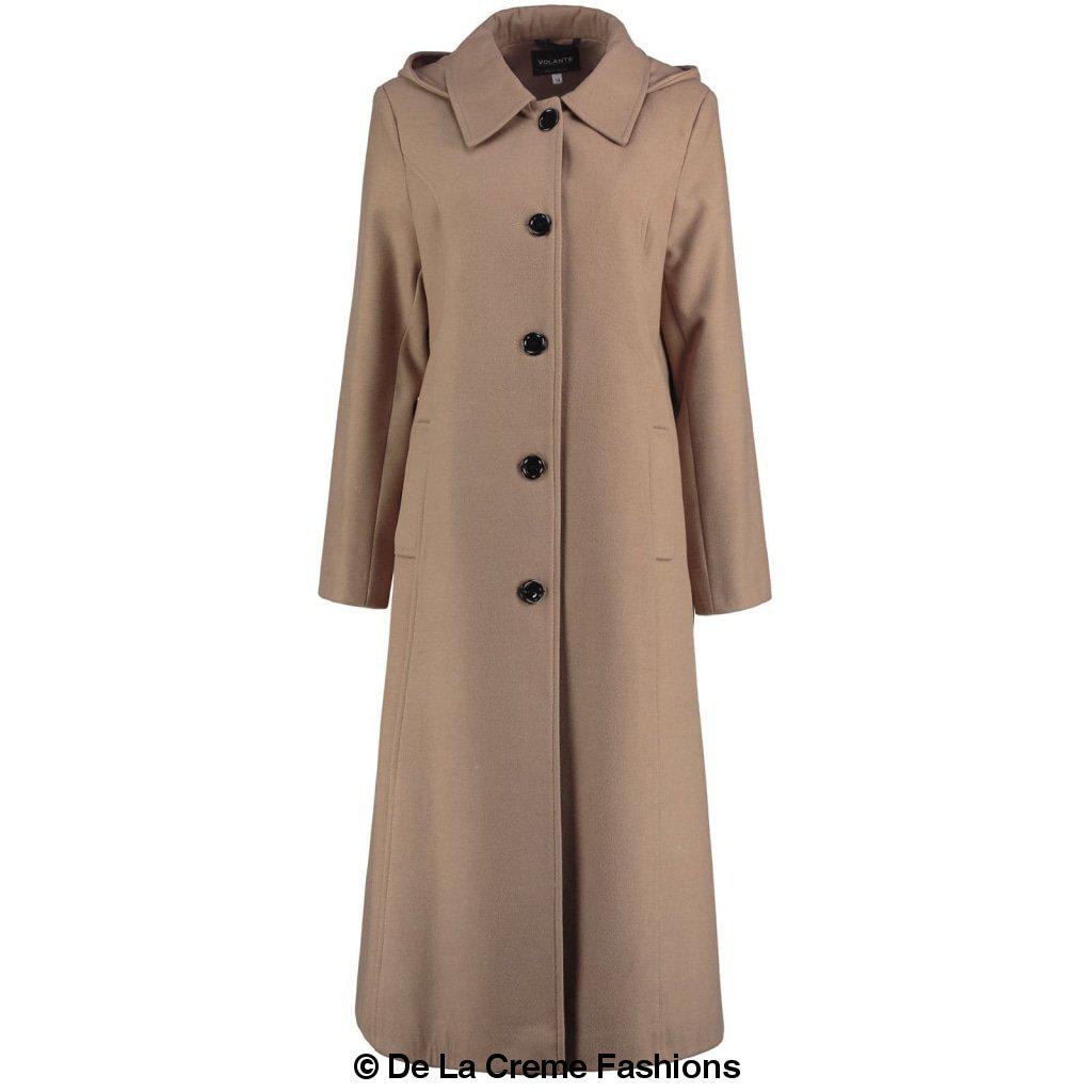 Faux Wool Longline Hooded Winter Coat