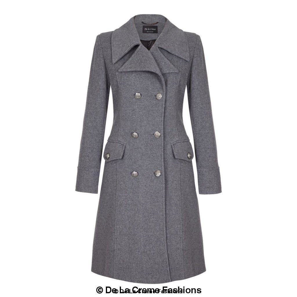 Faux Wool Blend Double Breasted Midi Coat